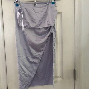 Fashion Nova Satin Skirt Set M